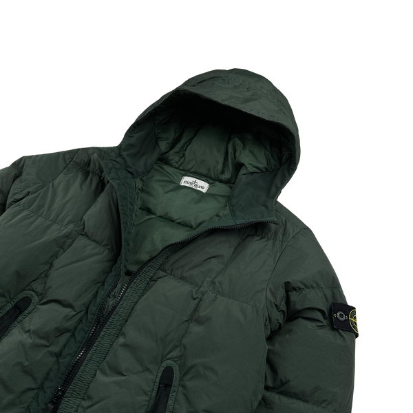 Stone Island 2019 Forest Green Junior Crinkle Down Filled Puffer Jacket - Age 14