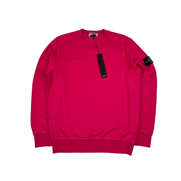 Stone Island 2022 Pink Cotton Crewneck Sweatshirt - Large