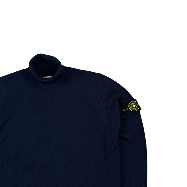 Stone Island 2020 Navy Roll Neck Wool Knit Jumper - XL