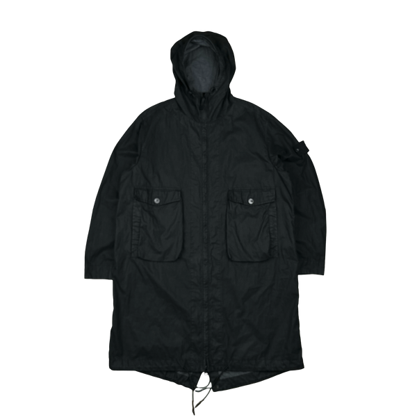 Stone Island 2019 Black Ghost Piece 50 Fili Resinata Ghost Parka Jacket - XL