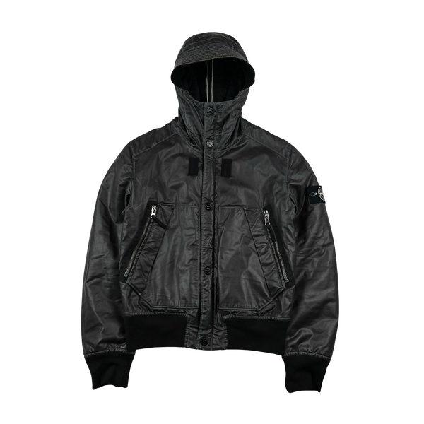 Stone Island 2011 Black/ Blue Waxed Ice 2 Jacket - Small