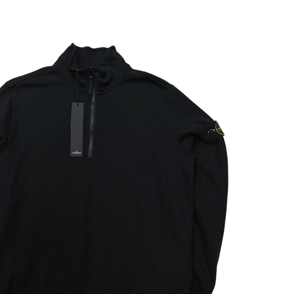 Stone Island 2023 Black Quarter Zip Jumper - Large