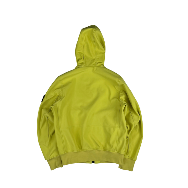 Stone Island Neon Yellow Fleece Lined Soft Shell Jacket - Medium