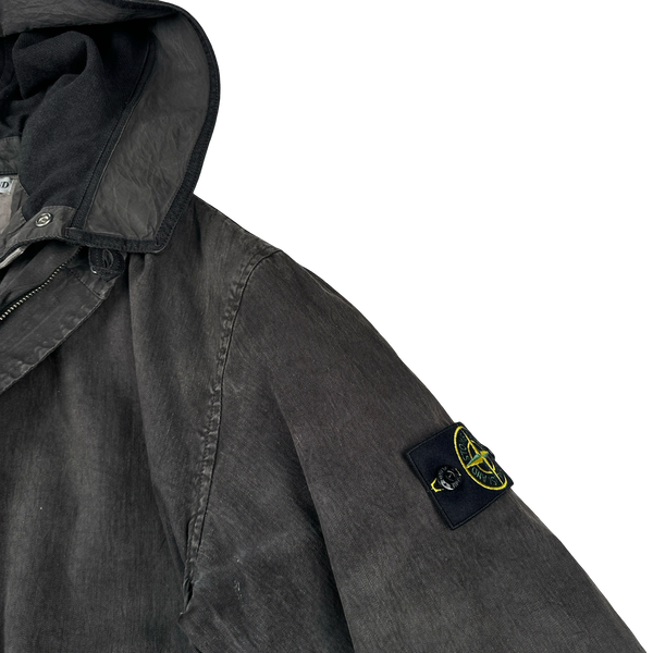 Stone Island Vintage 2003 Lino Flax Dutch Rope Dual Layer Wool Hood Parka Jacket - Medium