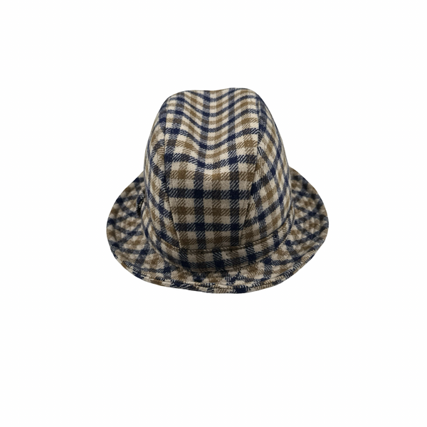 Aquascutum Vintage Wool Classic Nova Checked Trilby Hat