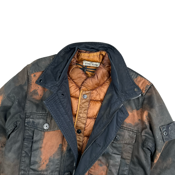Stone Island Raso Hand Painted Tortoise Shell Camo Field Jacket - Small