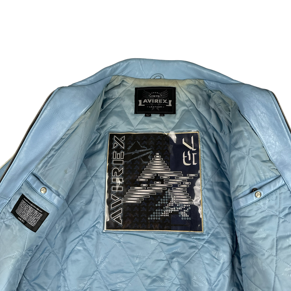 Avirex Classic Leather Spell out Bomber Jacket - XXL