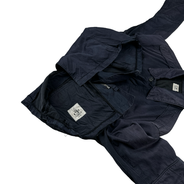 CP Company Navy Vintage Poly Cotton Overshirt - Large