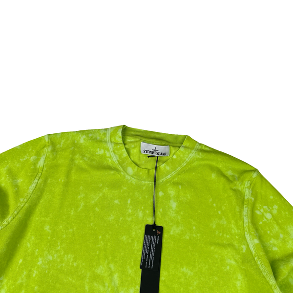 Stone Island 2020 Lime Tie Dye OVD Camo Soft Knit - Large