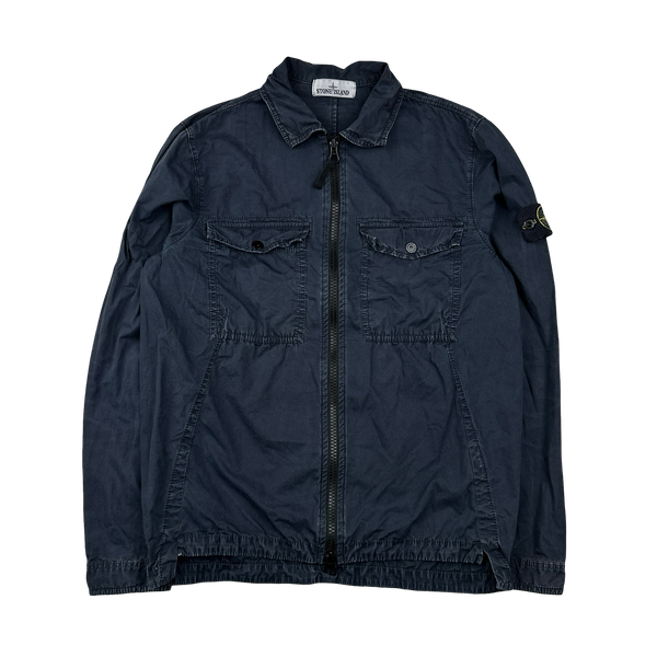 Stone Island 2019 Black Cotton Zipped Overshirt - Small