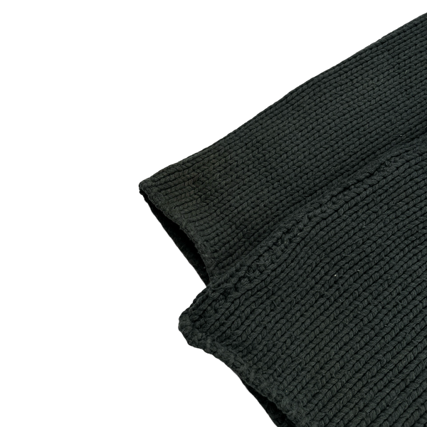Stone Island 2000s Vintage Dark Green Thick Wool Zipped Jumper - Large