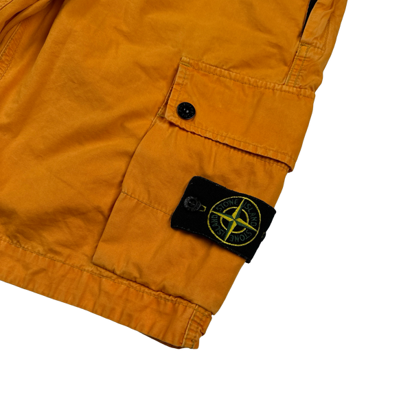 Stone Island 2023 Orange Slim Bermuda Cotton Shorts - 29"