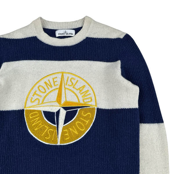 Stone Island 2018 Embroidered Knit Wool Jumper - Small