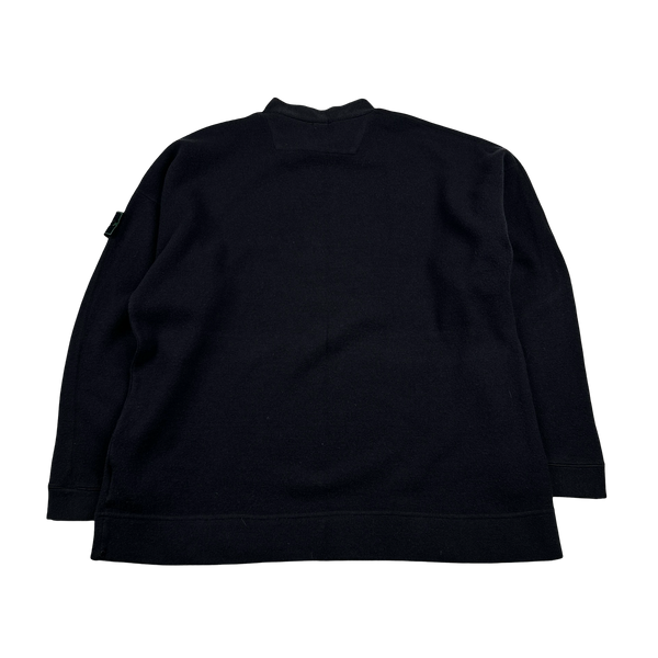 Stone Island 1996 Vintage Navy Wool Mock Neck Pullover Jumper - XL