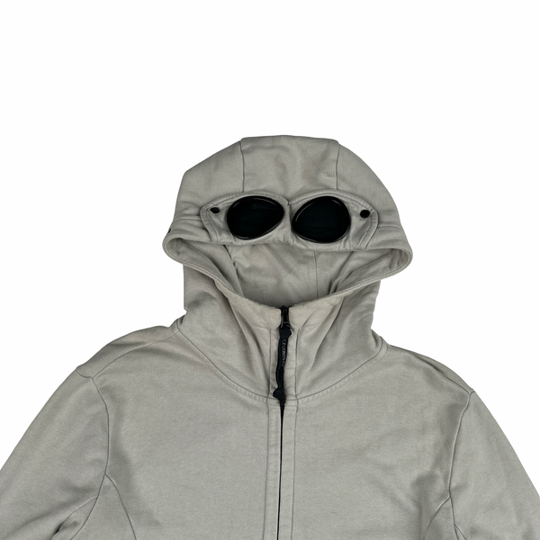 CP Company Grey Cotton Goggle Hoodie - Small