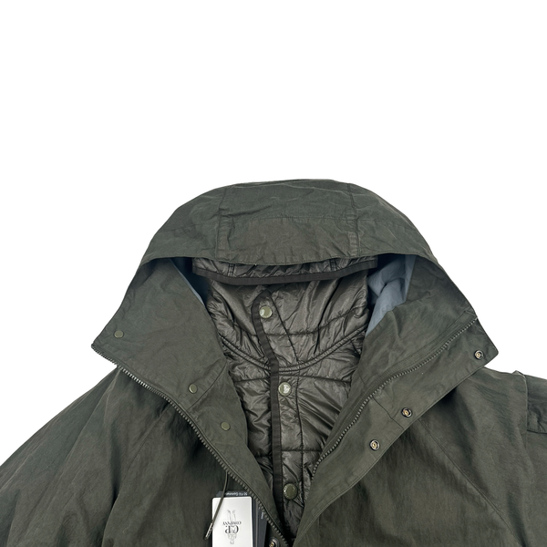 CP Company 50 Fili Khaki Double Lined Long Fish Tail Jacket - Medium