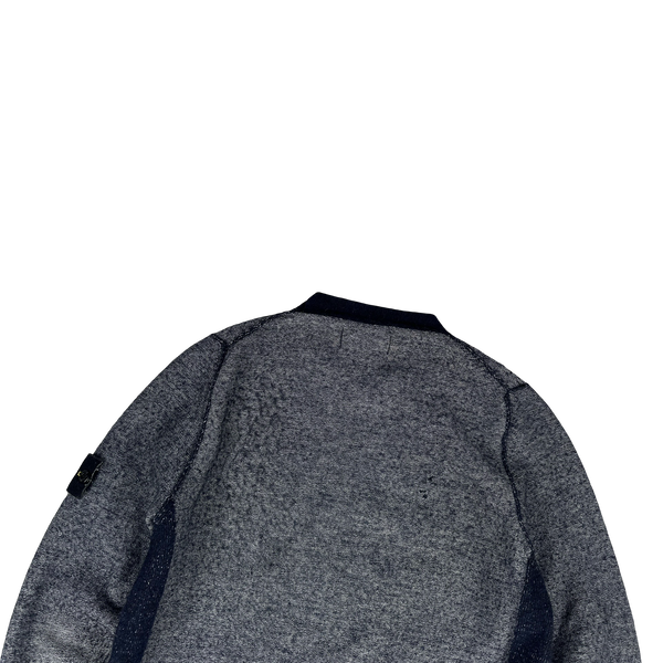 Stone Island 2017 Grey Block Pattern Wool Crewneck Jumper - Medium