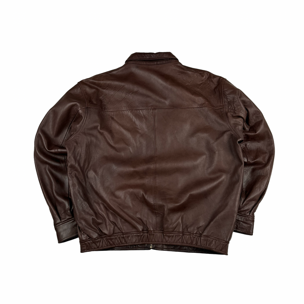 Ralph Lauren Brown Heavyweight Leather Jacket - Large