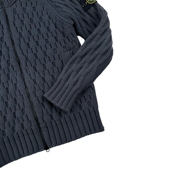 Stone Island 2013 Navy Thick Heavyweight Knit Zipped Jumper - Large