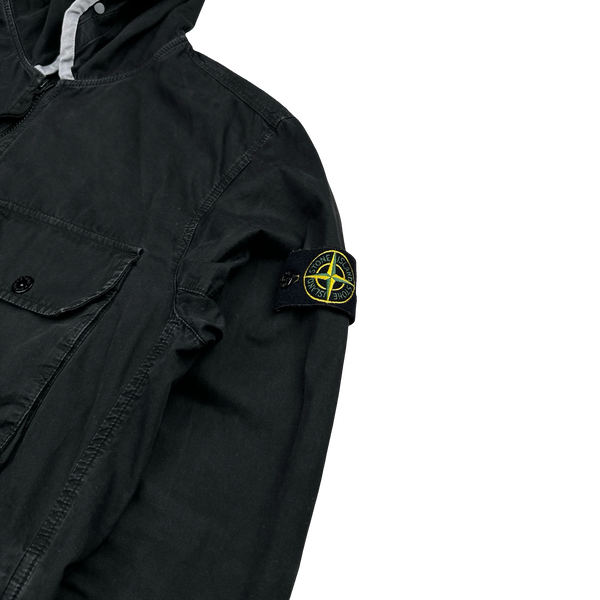 Stone Island 2021 Black Crinkle NY Down Puffer Jacket - Medium