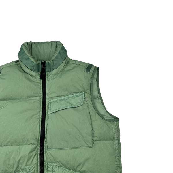 Stone Island 2022 Green Naslan Light Watro Down-TC Gilet - Medium