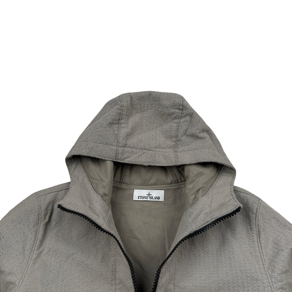 Stone Island 2022 Grey Needle Punched Reflective Balaclava Jacket - Small