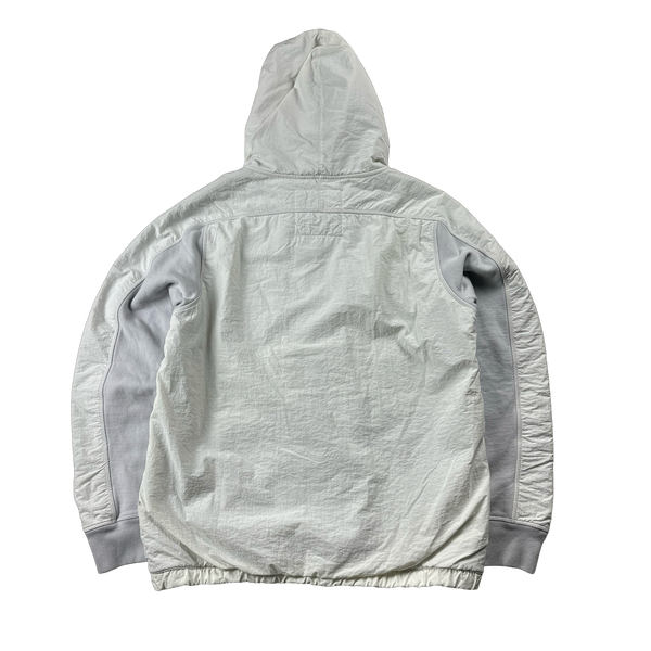 Nemen Ice Blue Zipped Spellout Hoodie Jacket - Medium