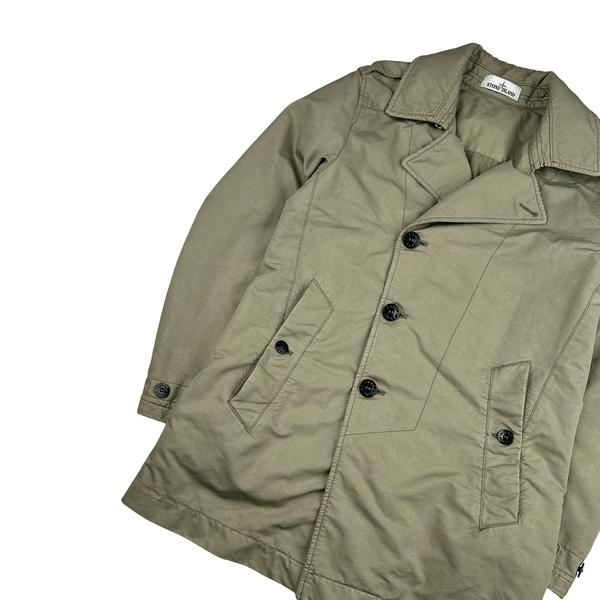 Stone Island 2017 Tan David-TC Quilted Trench Coat - Small