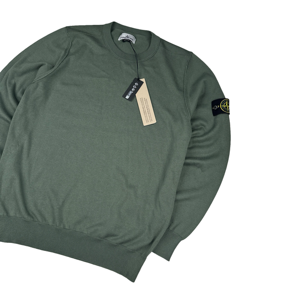 Stone Island 2025 New Season Green Lightweight Jumper - Large
