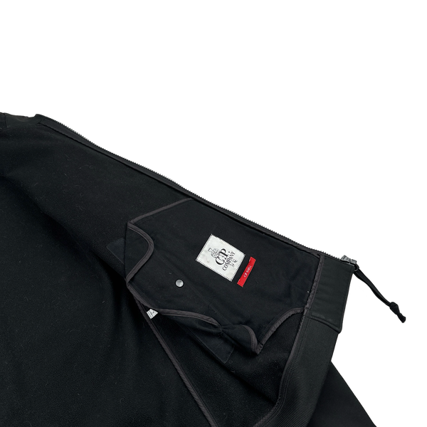 CP Company Black Soft Shell Bomber Jacket - Large