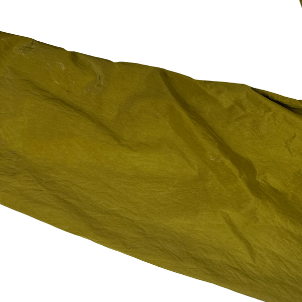 Stone Island 2004 Spellout Yellow Nylon Metal Velvet Lined Jacket - Medium