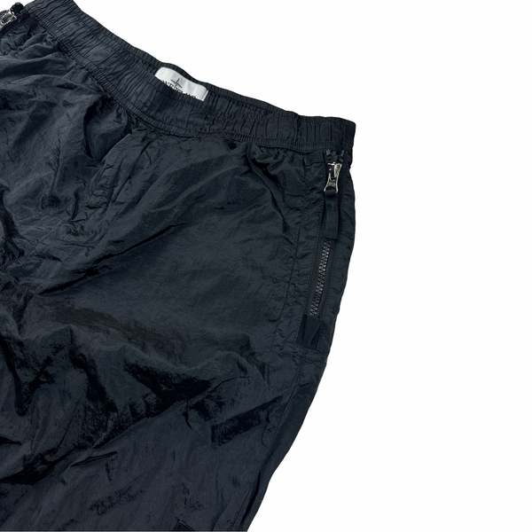 Stone Island 2023 Black Loose Fit Nylon Cargo Trousers - Small