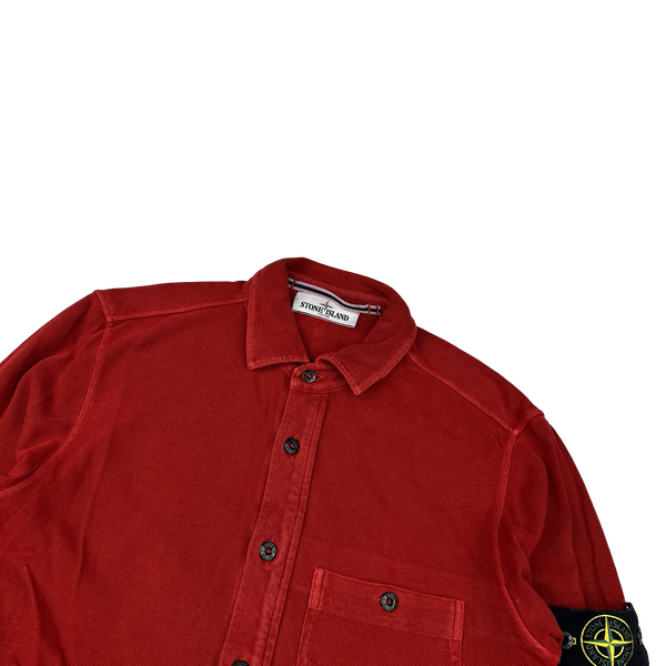 Stone Island 2013 Red Thick Cotton Shirt - Small