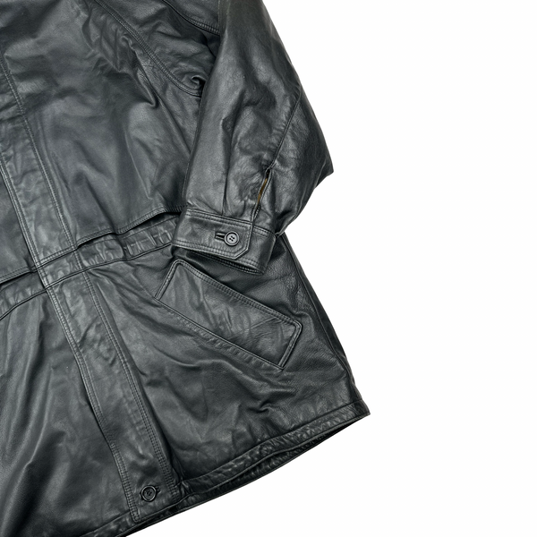 Burberry Leather Nova Check Lined Collared Duffle Coat - 3XL