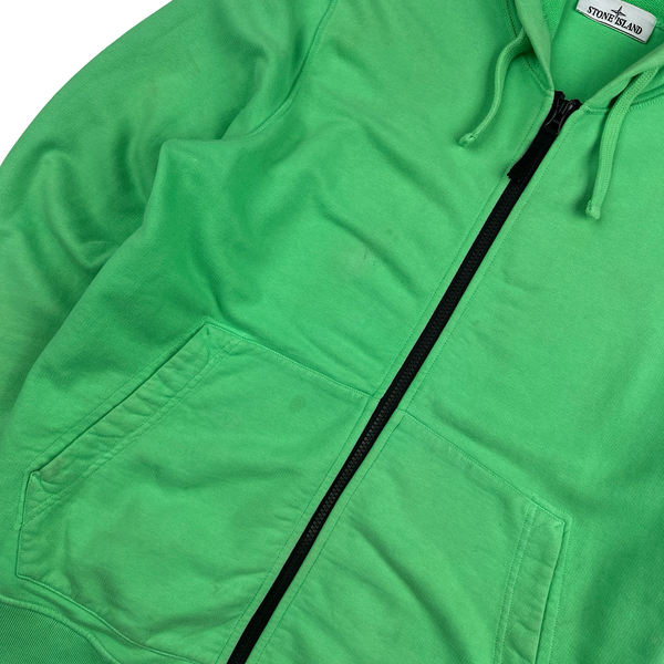 Stone Island 2022 Green Cotton Zipped Hoodie - Medium