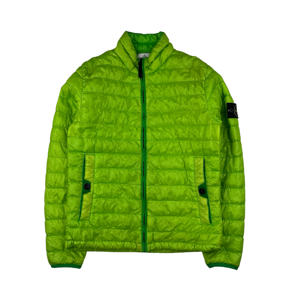 Stone Island 2016 Lime Green Garment Dyed Puffer Jacket - Medium