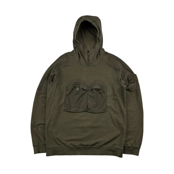 Stone Island 2018 Khaki Ghost Piece Cotton Pullover Hoodie - Medium