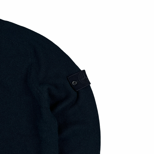 Stone Island 2026 Navy 100% Cashmere Ghost Crewneck Jumper - Large