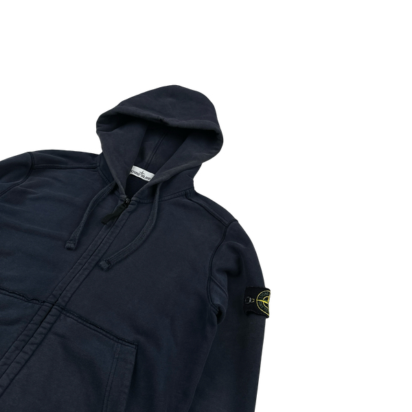 Stone Island 2018 Navy Cotton Zipped Hoodie - Medium