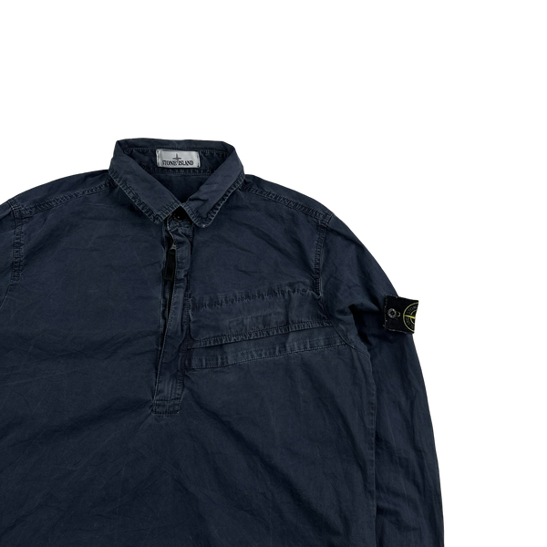 Stone Island 2018 Navy Cotton Pullover Smock Overshirt - Medium