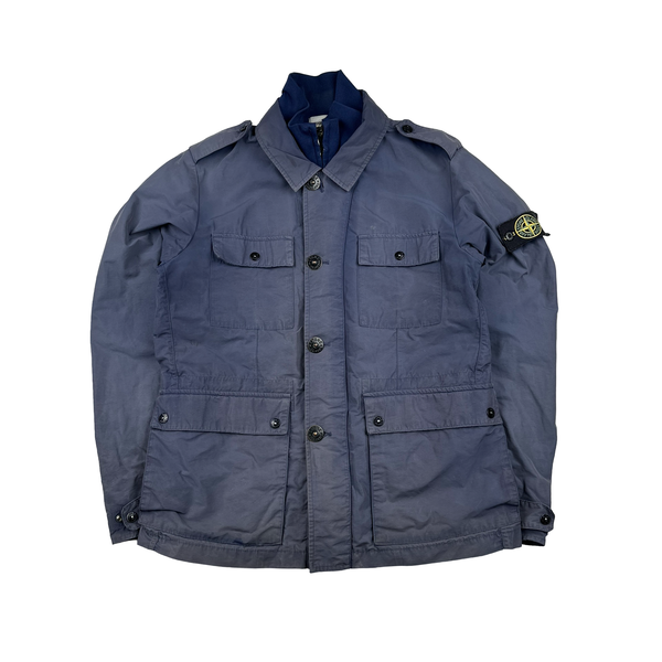 Stone Island Navy Micro Reps Multi Pocket Shield Jacket - Large