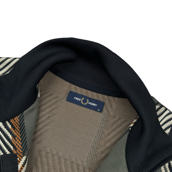 Fred Perry Checked Patterned Zipped Track Top - Medium