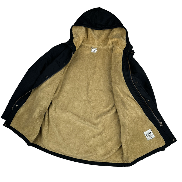 CP Company 1995 Thick Nylon Vintage Fleece Lined Hooded Jacket - Large