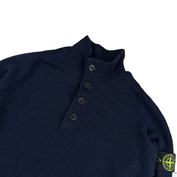 Stone Island 2019 Navy Pullover Wool Knit - Medium