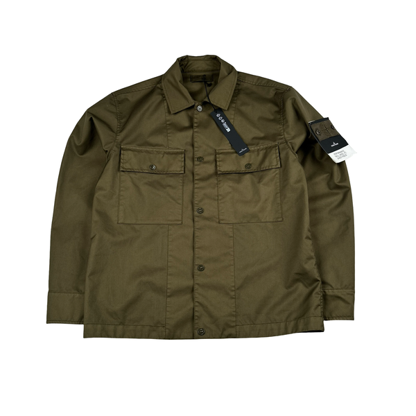 Stone Island 2025 Khaki Performance Twill Wool O-Ventile Ghost Jacket - Medium