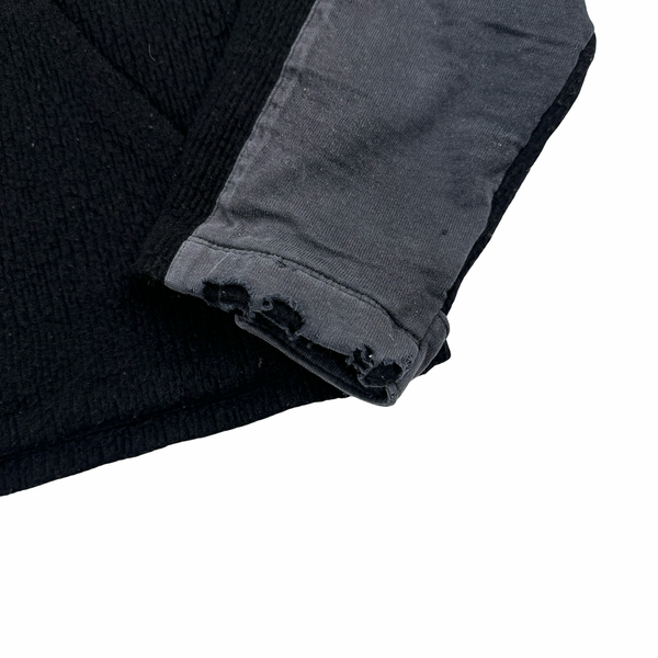 Stone Island 2003 Black Chest Pockets Zipped Knitted Jumper - XL
