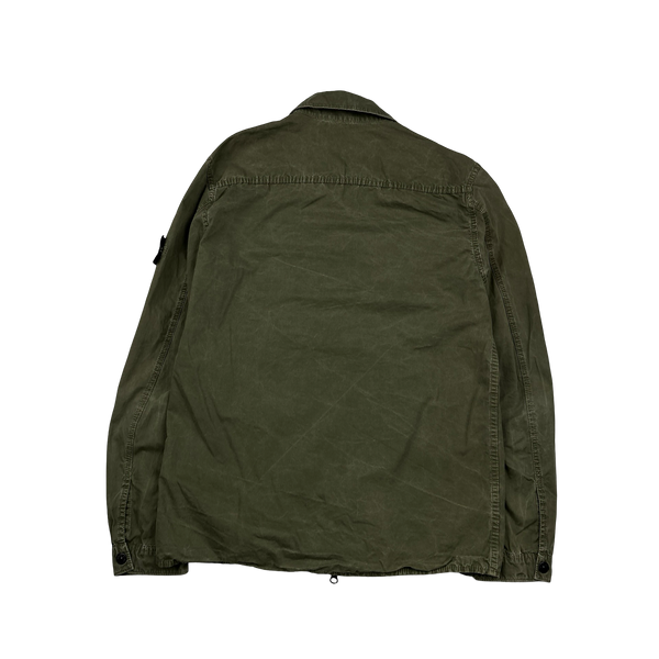 Stone Island 2019 Green Cotton Garment Dyed Overshirt - Medium