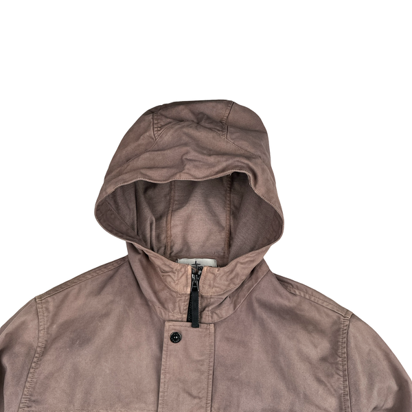 Stone Island 2012 Mauve Thick Cotton Blend Multi Pocket Overshirt Jacket - Large