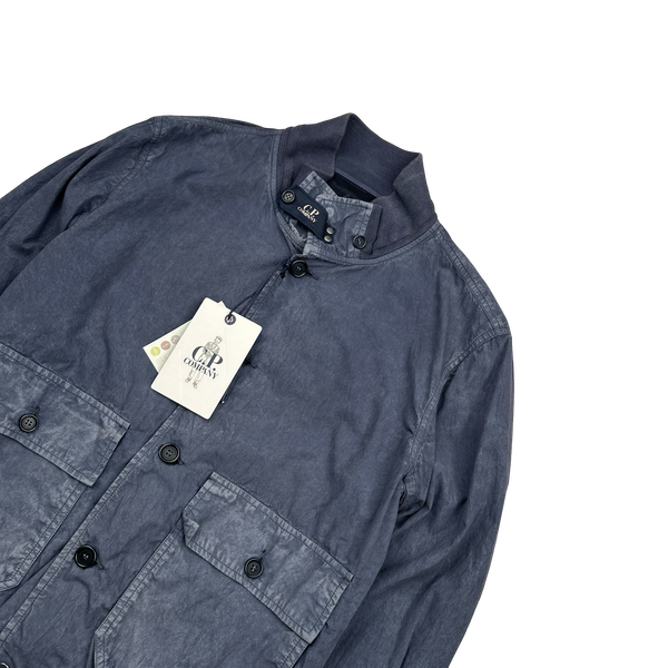 CP Company Blue Lino Flax Bomber Jacket - XL