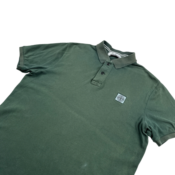 Stone Island Green Short Sleeve Polo Shirt - Large